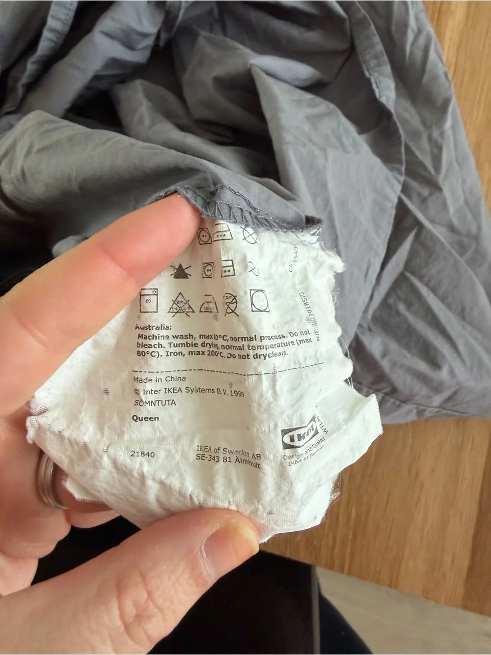 2 Grey Standard IKEA Pillow Cases